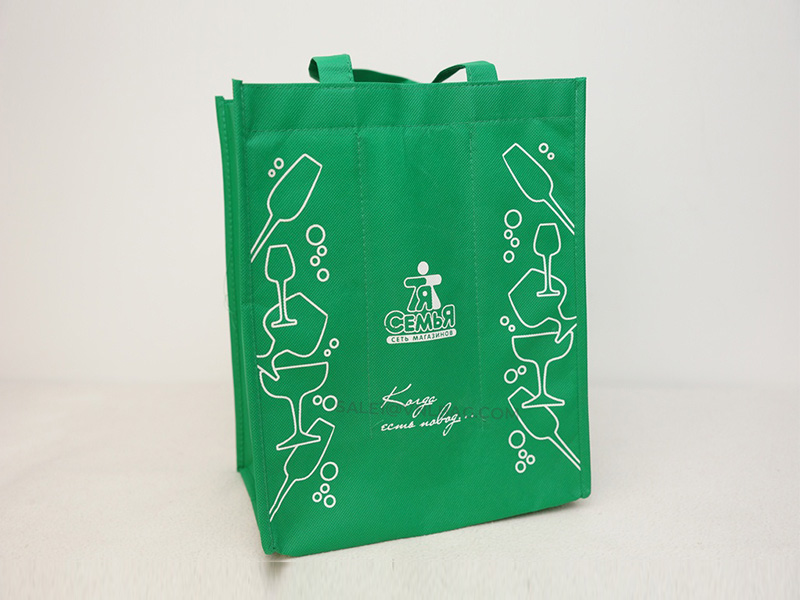 6 bottles non woven bag water based silk printing